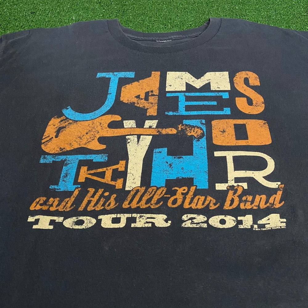 James Taylor All-Star Band 2014 Tour T-Shirt Men's Large Black Folk Rock Concert